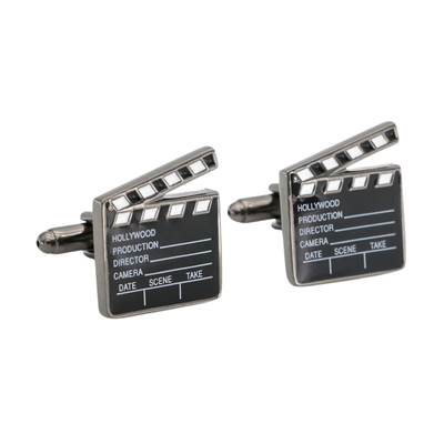 Hollywood Clapper Board Movie Gunmetal Cufflinks