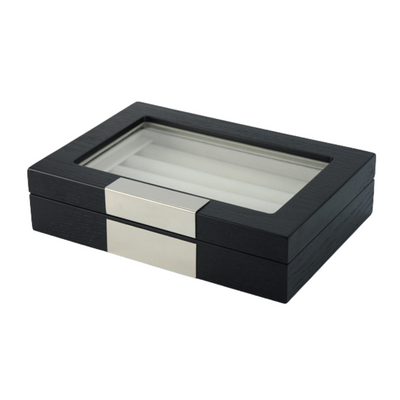 20 Pairs Black Wooden Cufflink Box
