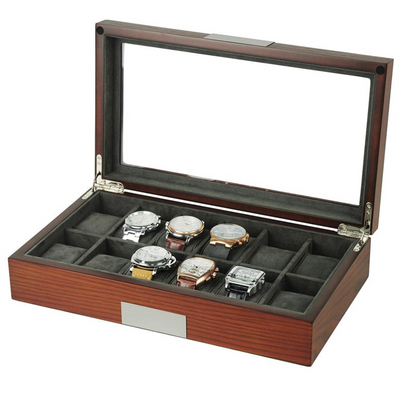 Mahogany Watch Storage Box for 12 Watches