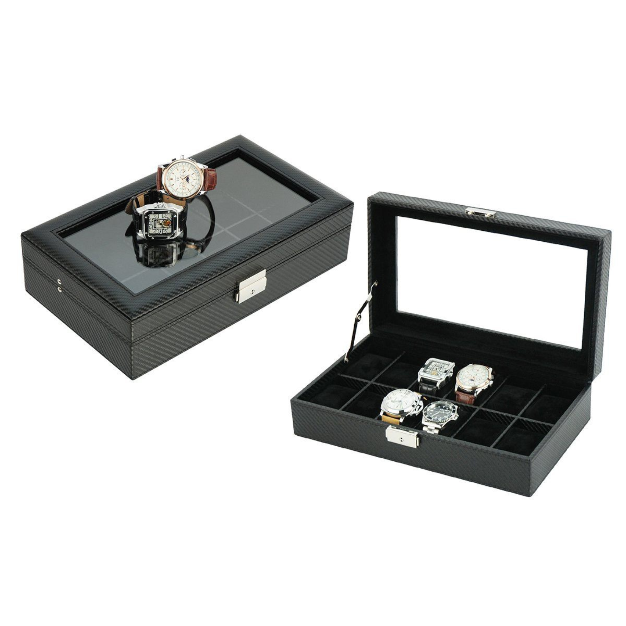 Leather Watch Box for 12 watches storage