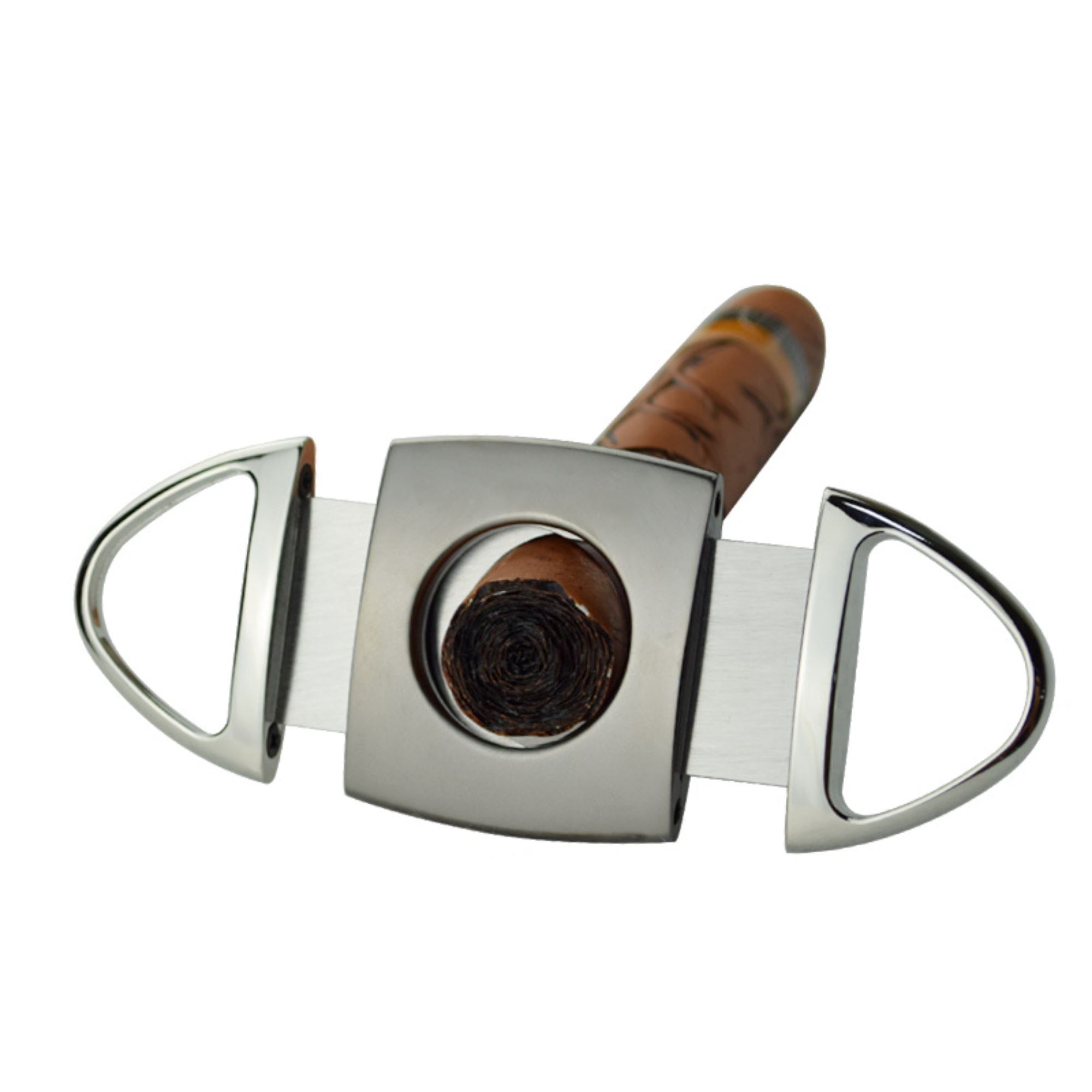 Silver Two Finger 64 Ring Gauge Cigar Cutter Boxed Cigar Cutter Clinks Australia 