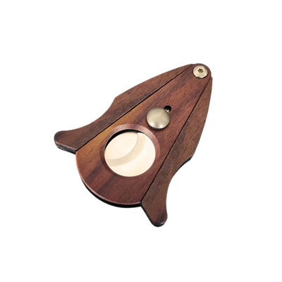Wood And Stainless Steel 56 Ring Gaugel Cigar Cutter With Cut And Lock System