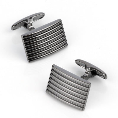 Gunmetal Lines Cufflinks