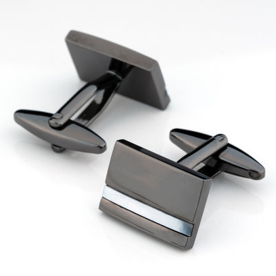 Gunmetal with Mother of Pearl Cufflinks