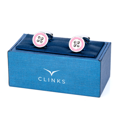 Pink Button Cufflinks
