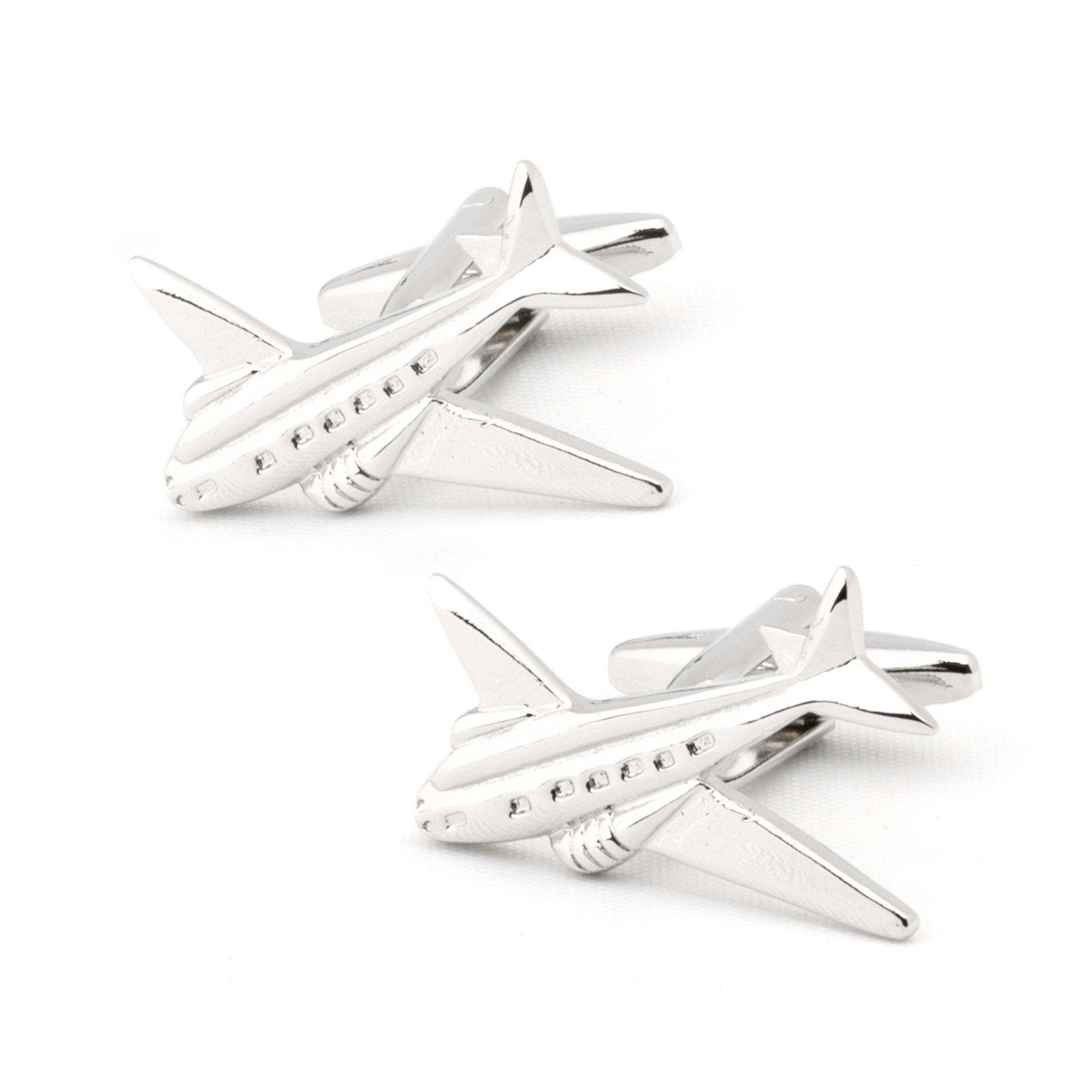 Jet Plane Silver Cufflinks