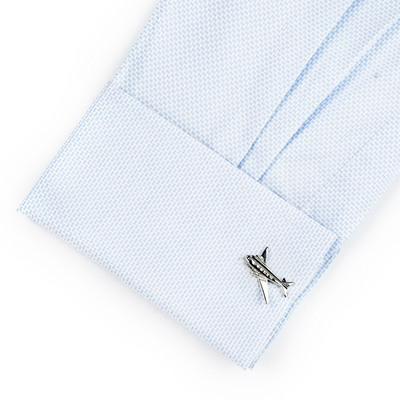 Jet Plane Silver Cufflinks