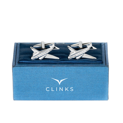 Jet Plane Silver Cufflinks