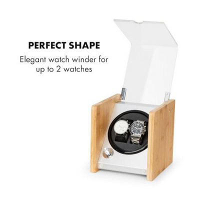 BLAQ Watch Winder Box 2 Watches in Aluminum & Bamboo