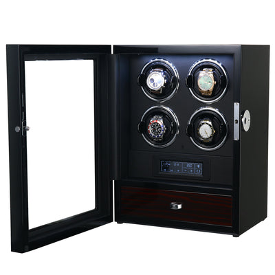 Yarra Quad Watch Winder for 4 + Drawer with Fingerprint Lock