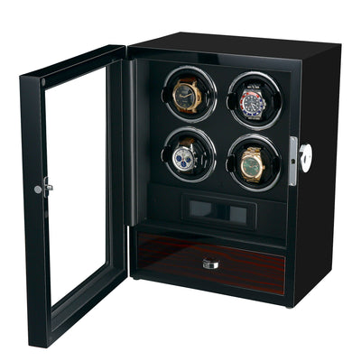 Yarra Quad Watch Winder for 4 + Drawer with Fingerprint Lock