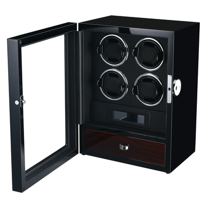 Yarra Quad Watch Winder for 4 + Drawer with Fingerprint Lock