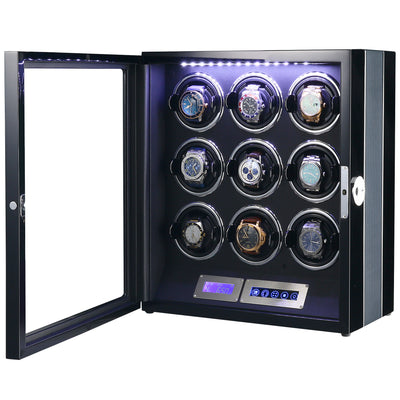 Flinders Watch Winder for 9 Watches with Fingerprint Lock