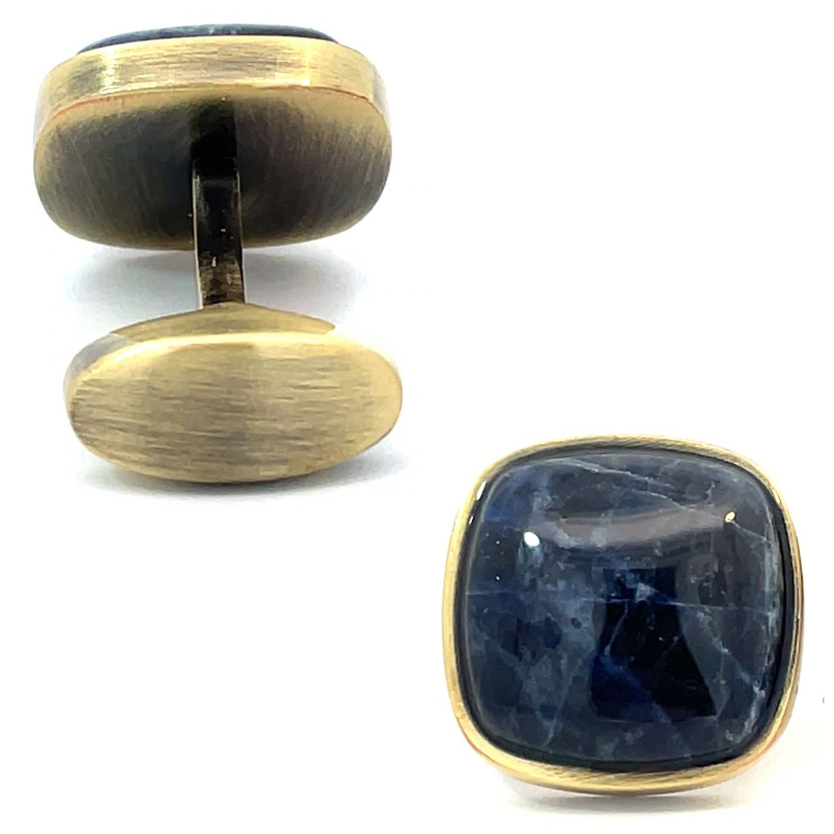 Sodalite in Antique Brass Cufflinks