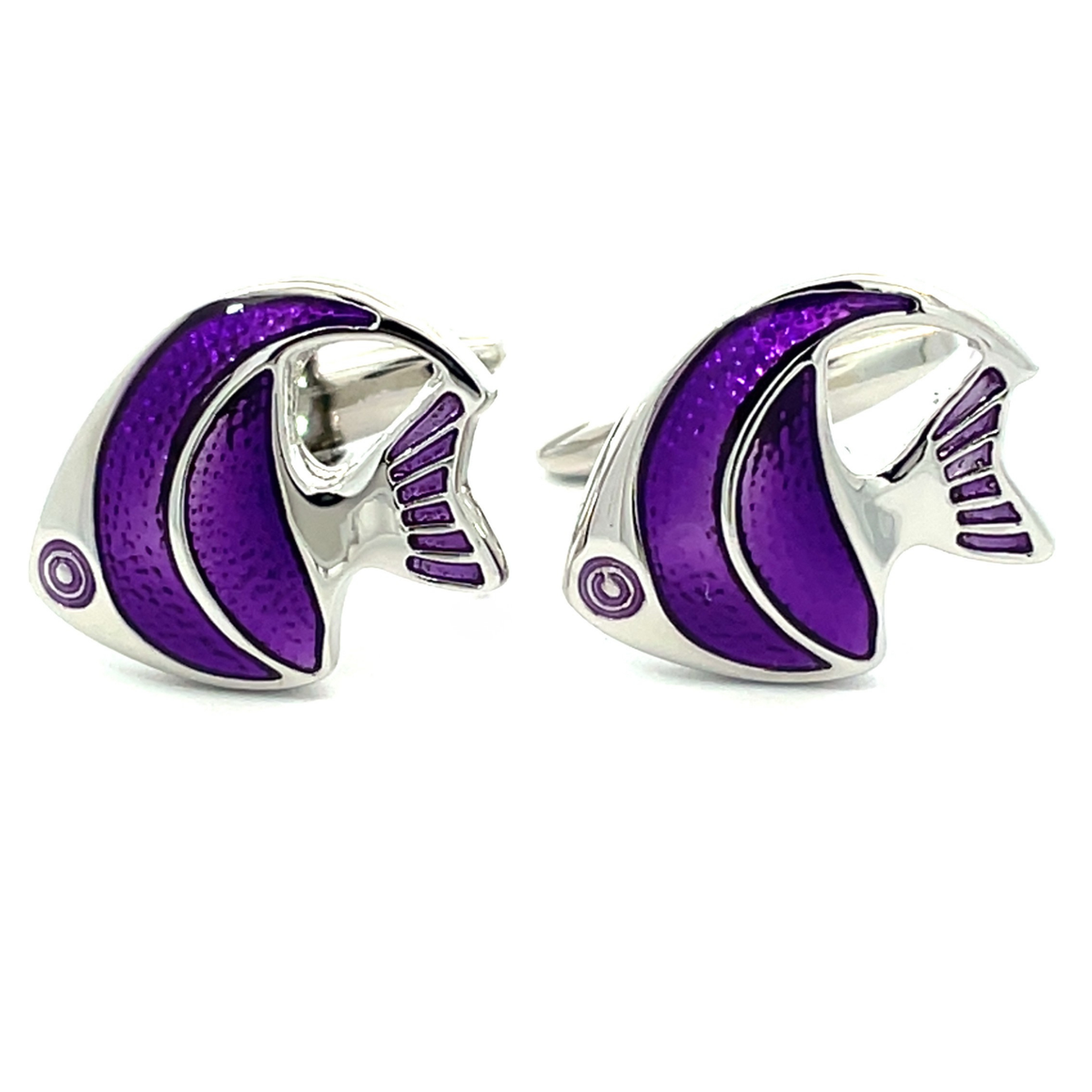 Purple Tropical Angel Fish Cufflinks