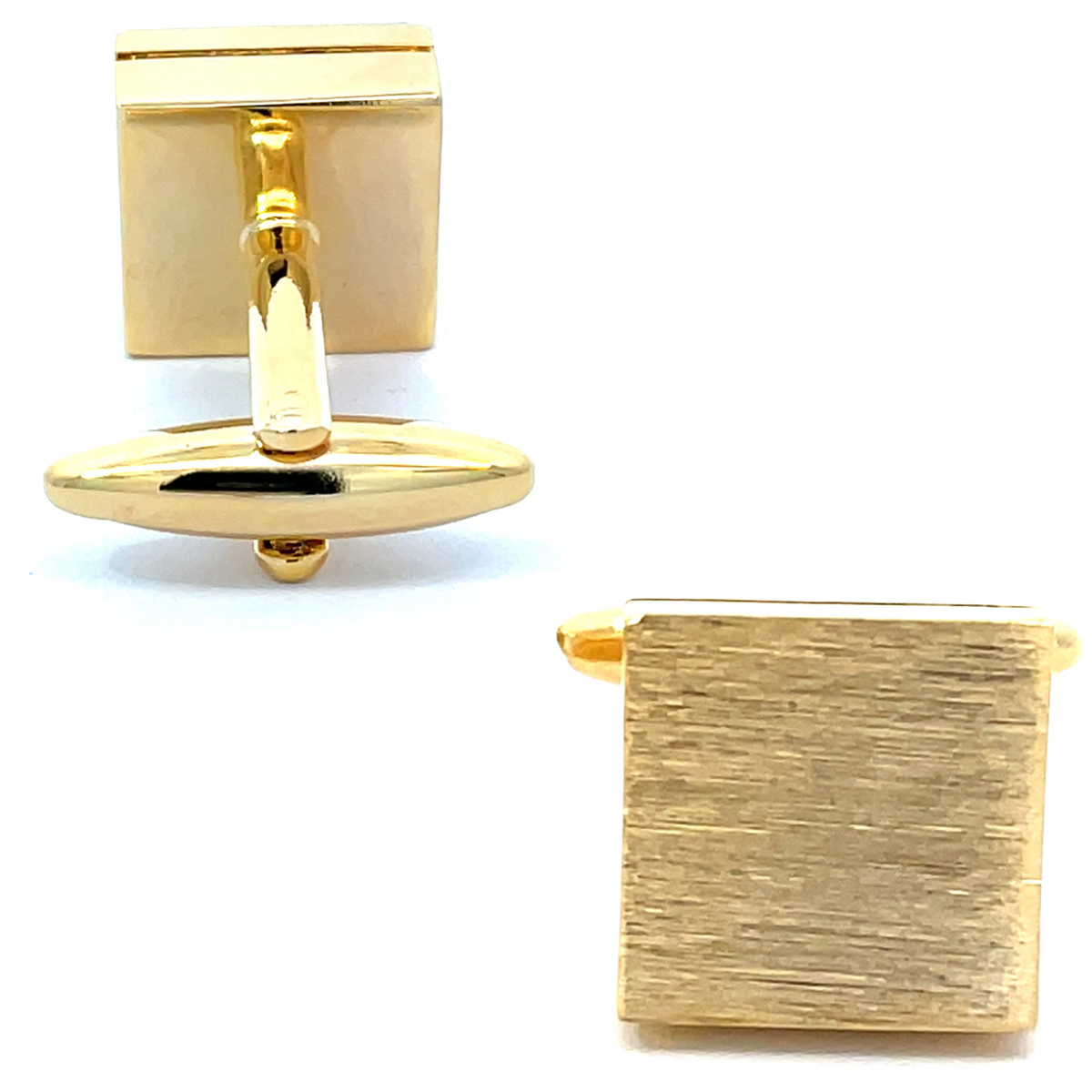 Brushed Gold Square Cufflinks