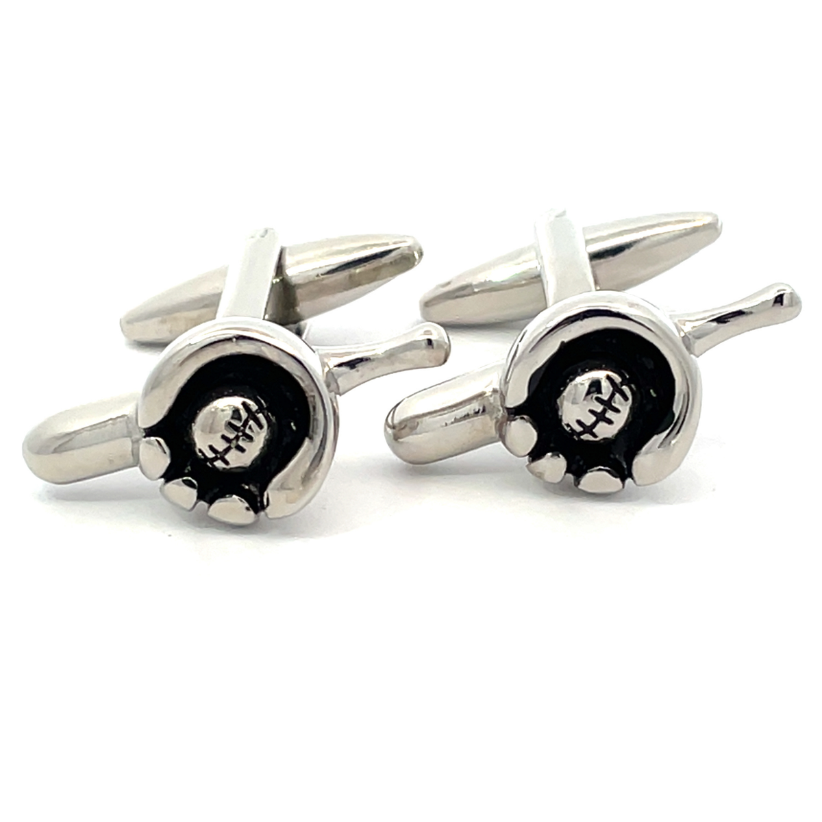 Baseball Bat, Glove and Ball Cufflinks in Silver