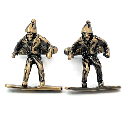 Antique Snowboarder Cufflinks