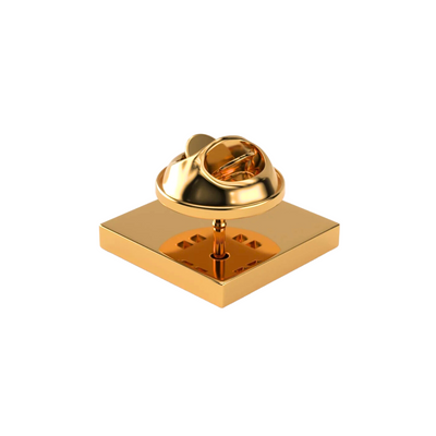 Square Gold Engravable Lapel Pin