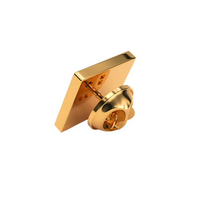 Square Gold Engravable Lapel Pin