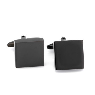 Shiny Black Square Cufflinks