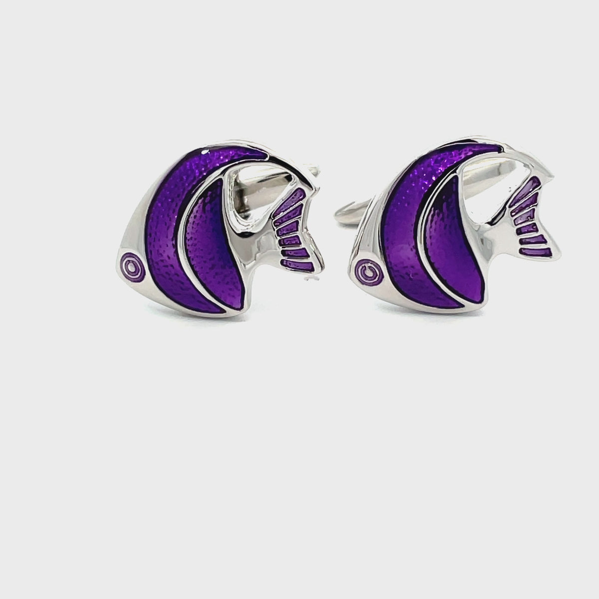 Purple Tropical Angel Fish Cufflinks