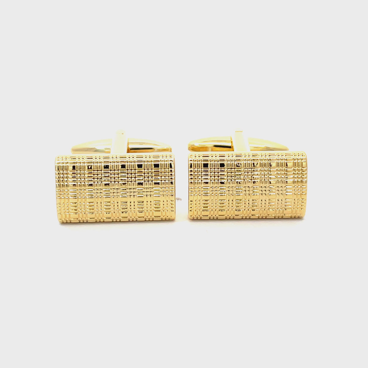 Patterned Gold Rectangle Cufflinks