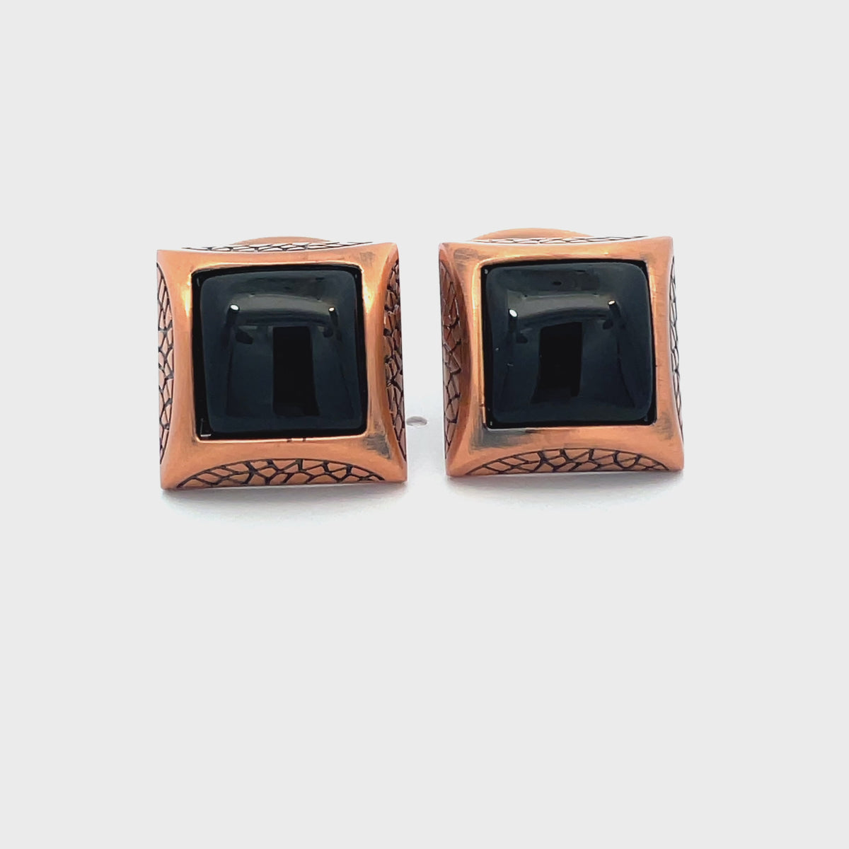 Onyx in Antique Copper Cufflinks