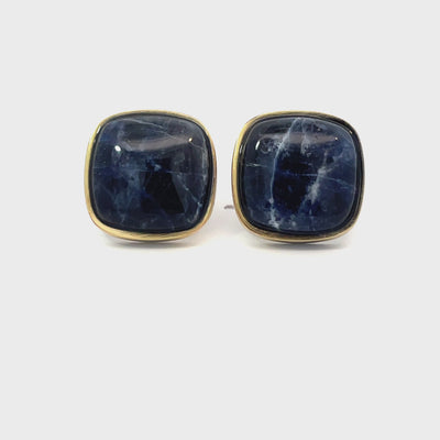 Sodalite in Antique Brass Cufflinks