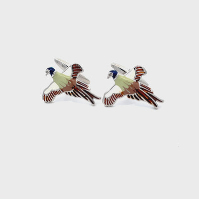 Flying Pheasant Enamel Cufflinks