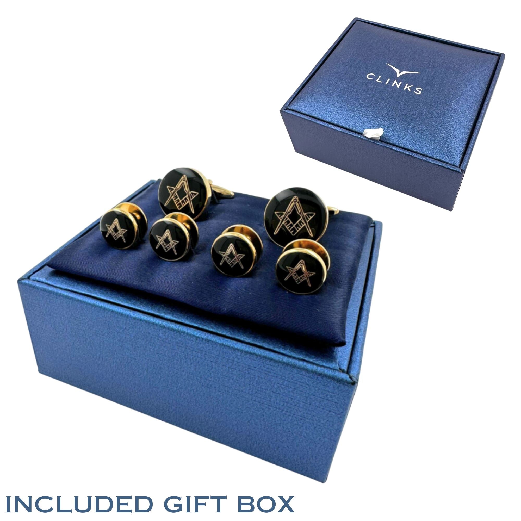 Freemason Masonic Logo Round Silver Cufflinks and Studs Set Stud Sets Clinks Australia 