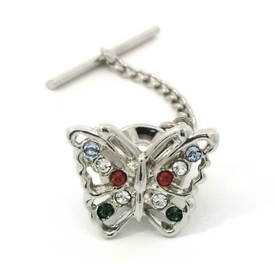 Butterfly Design Tie Pin featuring Swarovski Crystals