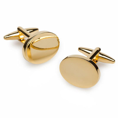 Gold Oval Engravable Cufflinks, Classic & Modern Cufflinks, CL1355, Mens Cufflinks, Cufflinks, Cuffed, Clinks, Clinks Australia