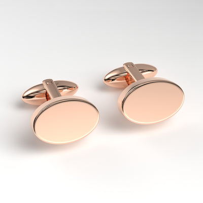 Oval Rose Gold Engravable Cufflinks