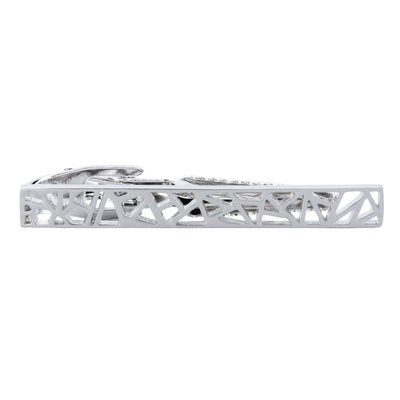 Geometric Shapes Silver Tie Clip