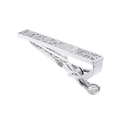 Geometric Shapes Silver Tie Clip