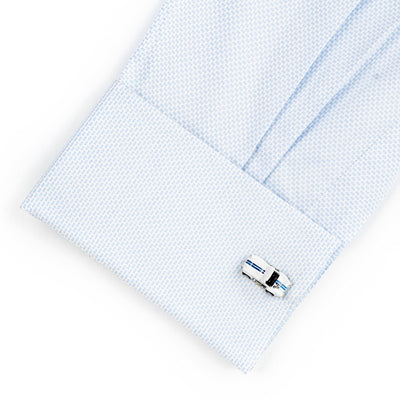 Blue White Classic Sports Car Cufflinks (AC Shelby Cobra)