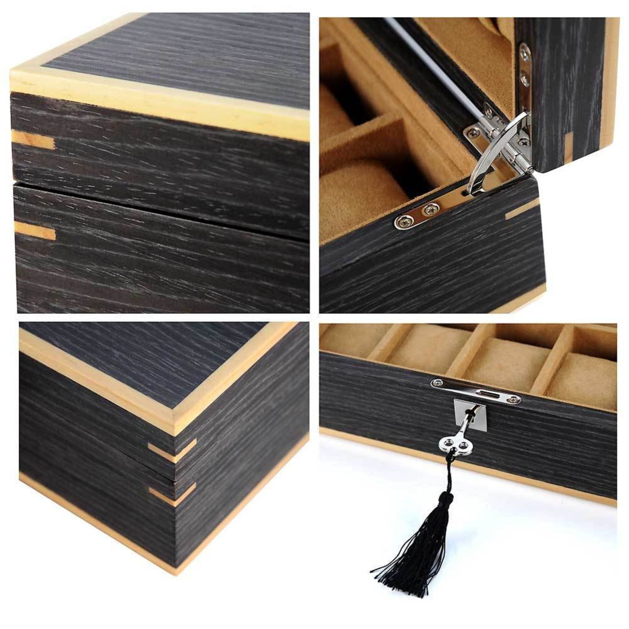Ginko Wooden Watch Box for 10 Watches Watch Boxes Clinks 