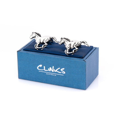 Silver Galloping Horses Cufflinks