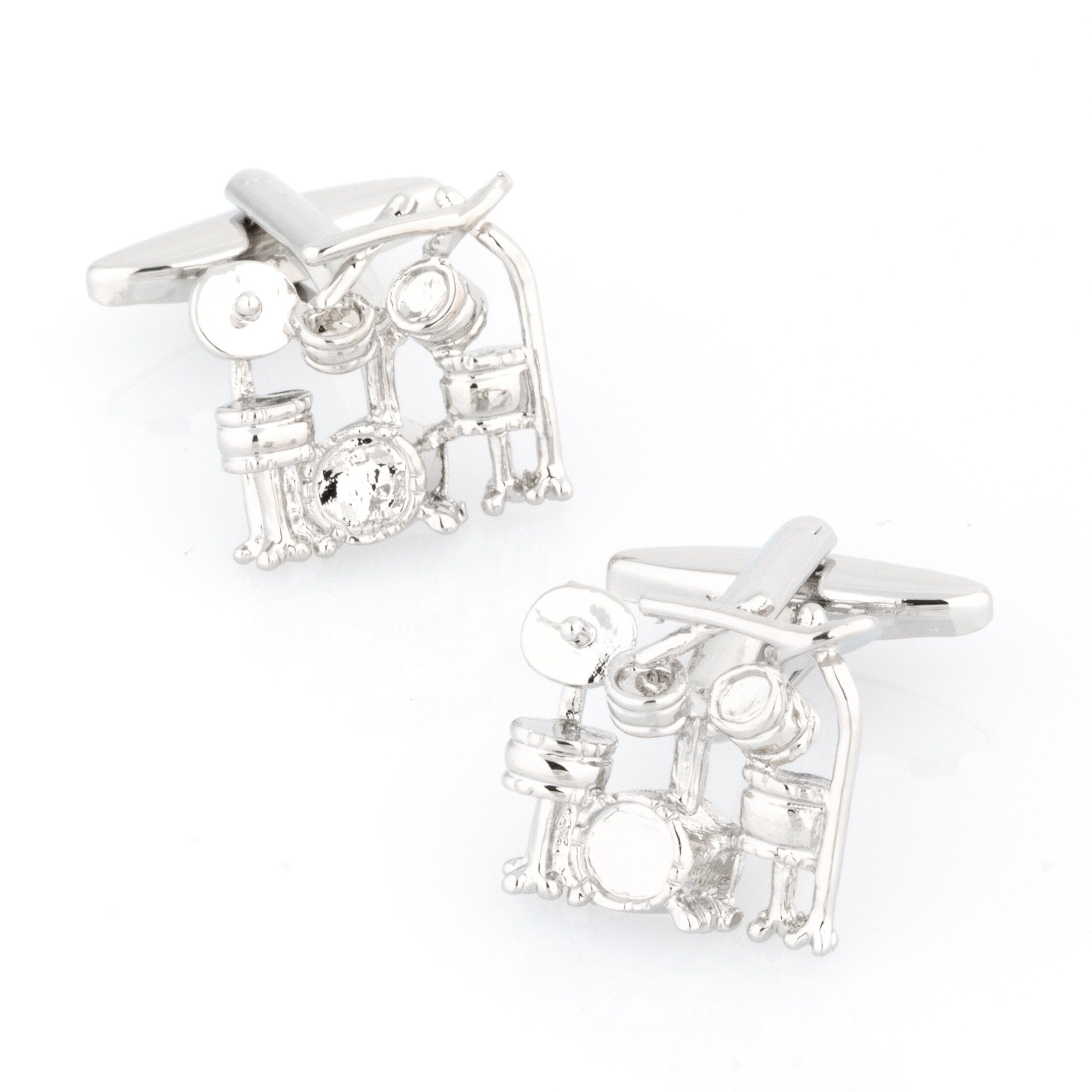 Silver Drum Kit Cufflinks Novelty Cufflinks Clinks Australia Silver Drum Kit Cufflinks 