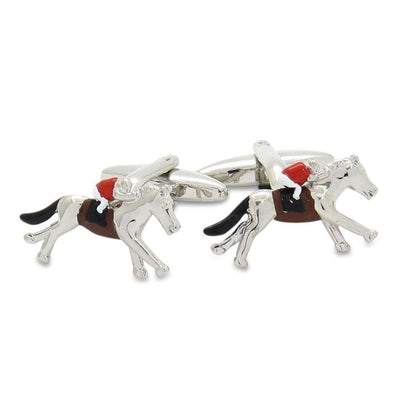 Racing Horses with Jockey (Colour) Cufflinks