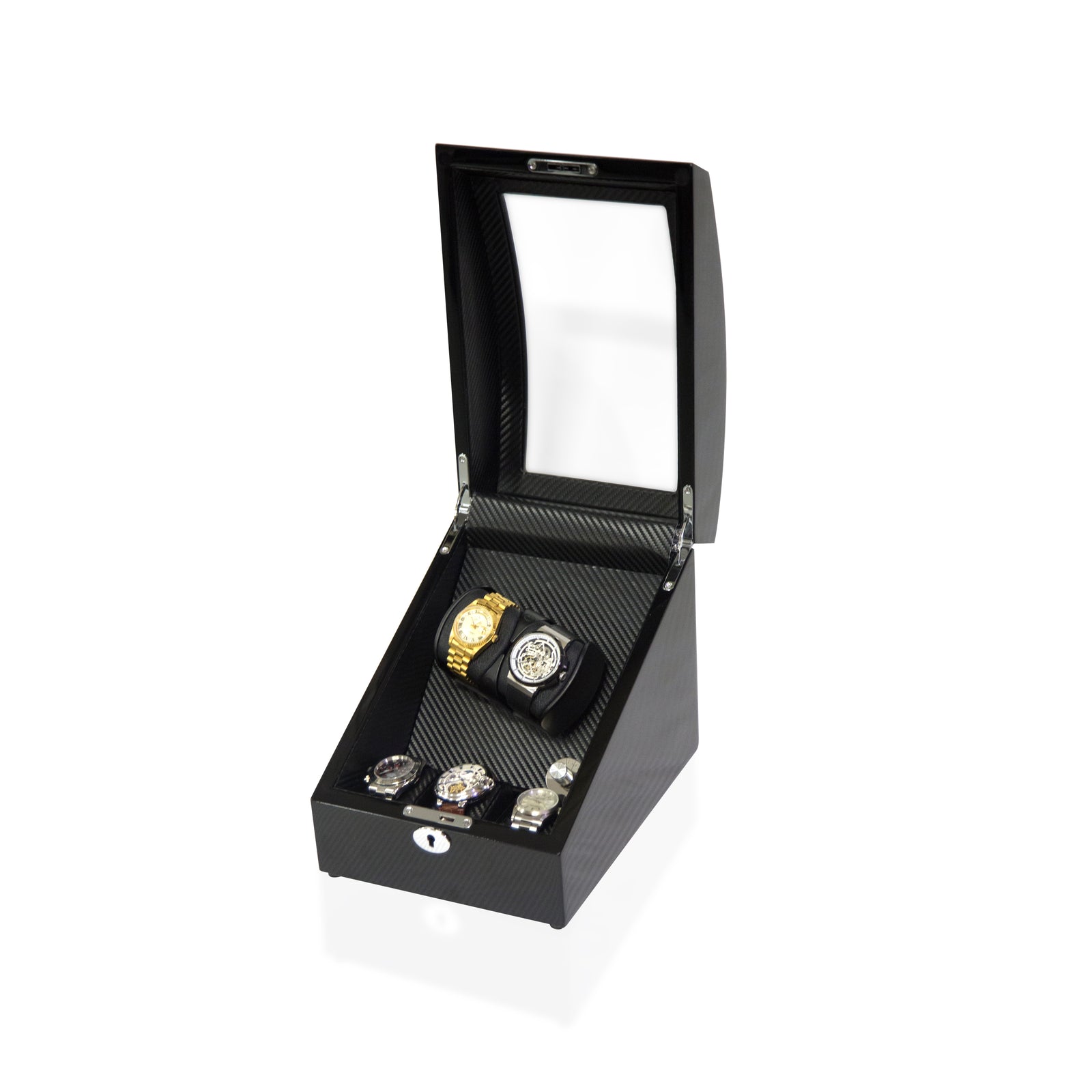 Black Watch Winder Box, 2 + 3 Watch Winder Box, Cuffed Watch Watch Winder, Clinks Australia Watch Winder Box, Black Watch Winder Box on Cuffed, Australia Watch Winder Box, Watch Winder Storage Box, Watch Winder Display Box, Watch Winder Box for 2 + 3, Watch Winder Box, Black, CW0207, Clinks.com