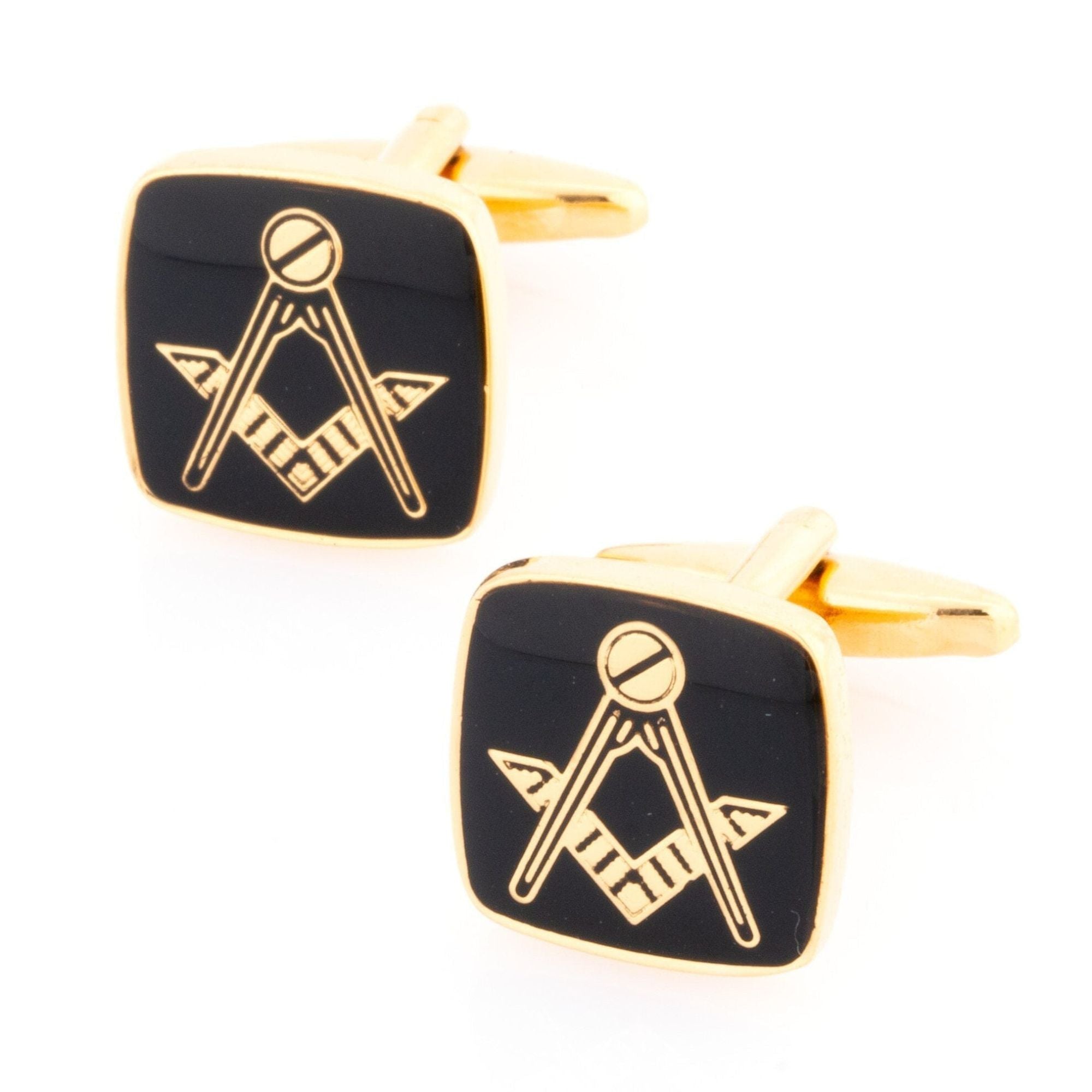 Freemason Masonic Black/Gold Cufflinks