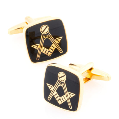 Freemason Masonic Black/Gold Cufflinks