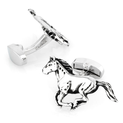 Silver Galloping Horses Cufflinks