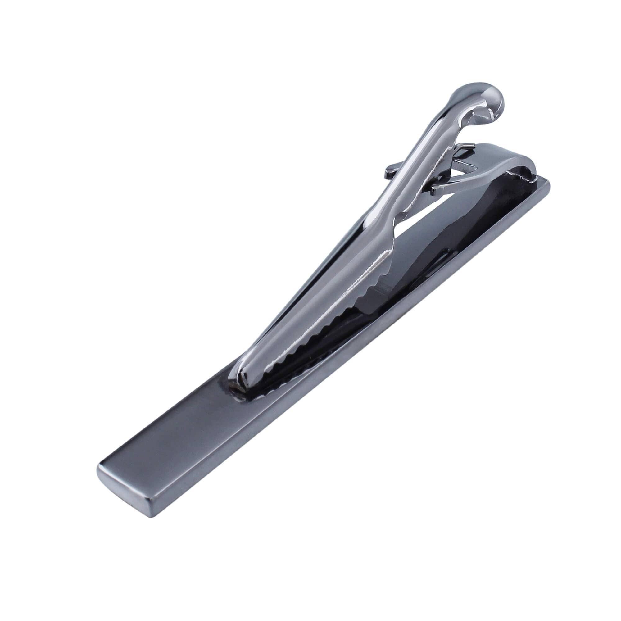 Brushed Gunmetal Angles Cufflinks and Tie Clip Set Gift Set Clinks Australia 
