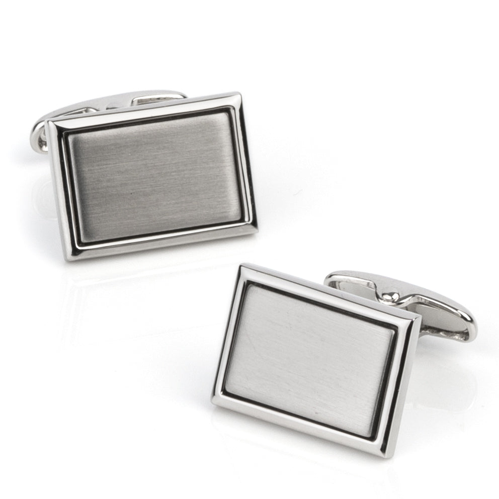 Plain Engravable Rectangle Cufflinks