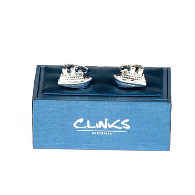 Silver Ship Cufflinks