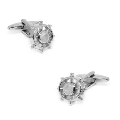 Silver Wheel Fidget Spinner Cufflinks