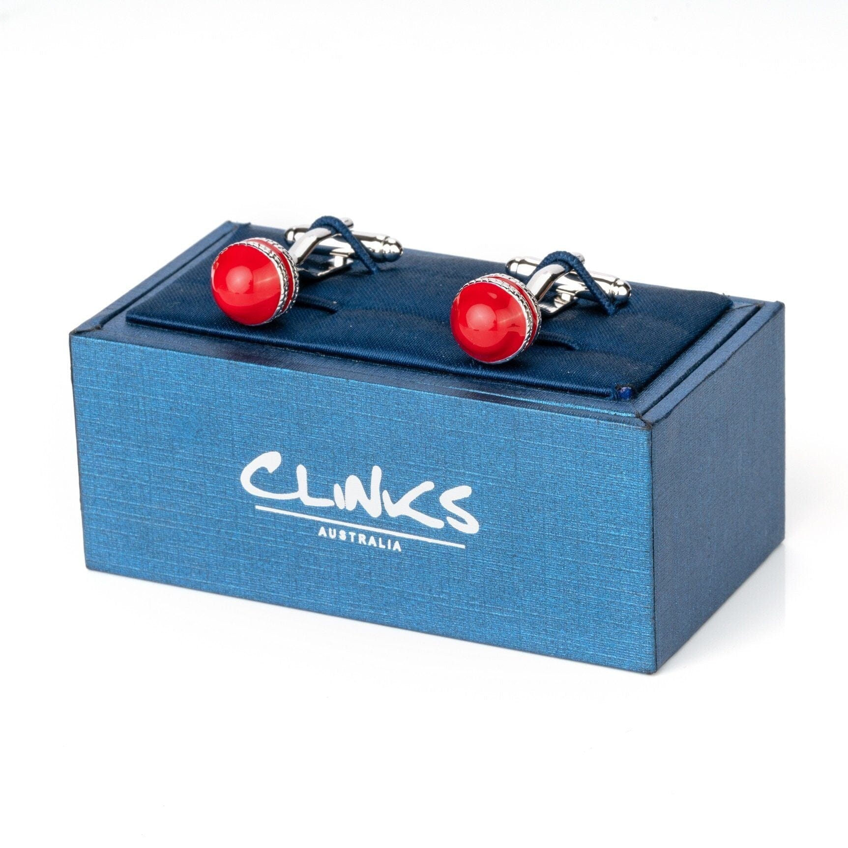 Red Cricket Ball Cufflinks Novelty Cufflinks Clinks Australia 